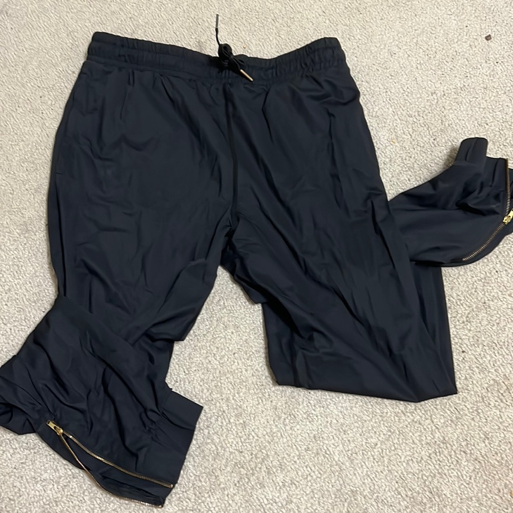 Black everywhere zipper joggers